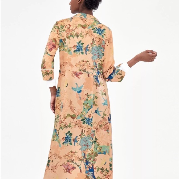NWOT RARE ZARA PRINTED BUTTON UP DRESS SS18 M - Picture 6 of 8